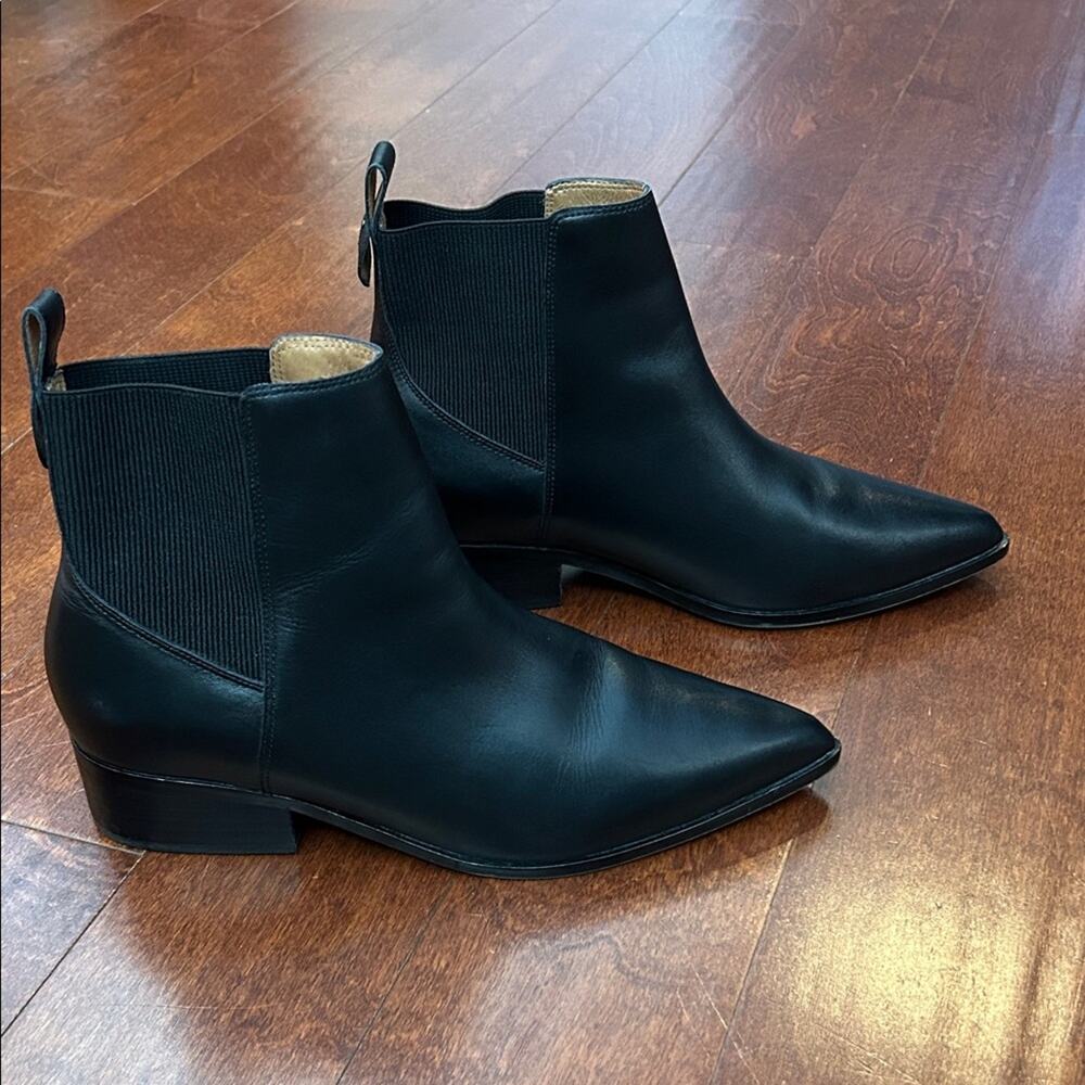Frankie4 “Nina” Black Leather Pointed Toe Ankle Boots, Size 11 - Picture 3 of 15